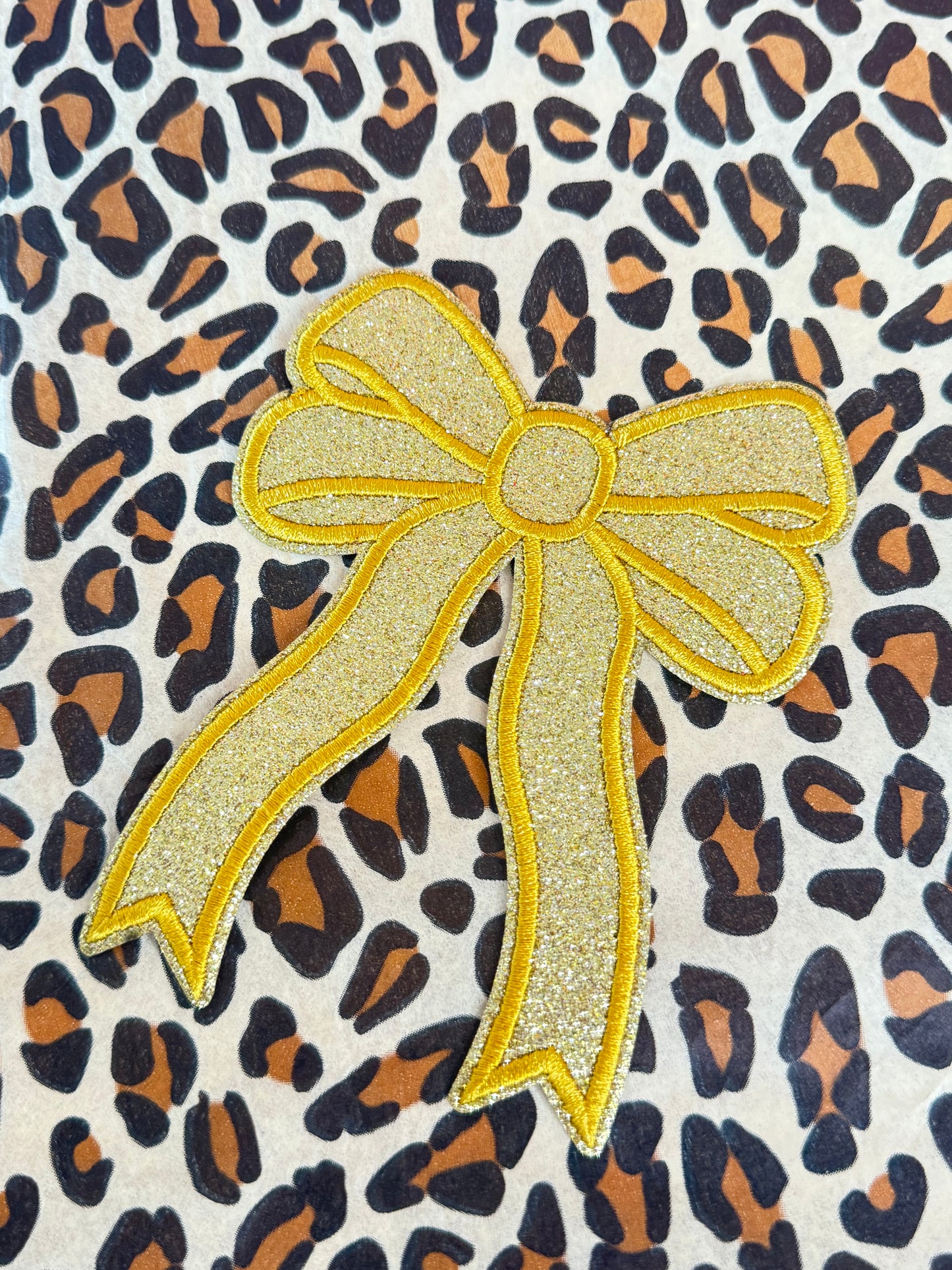 Gold Glitter Bow Patch
