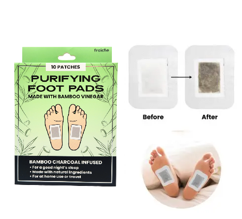 Fraiche Purifying Foot Pads - Bamboo Charcoal - 10pcs/pk