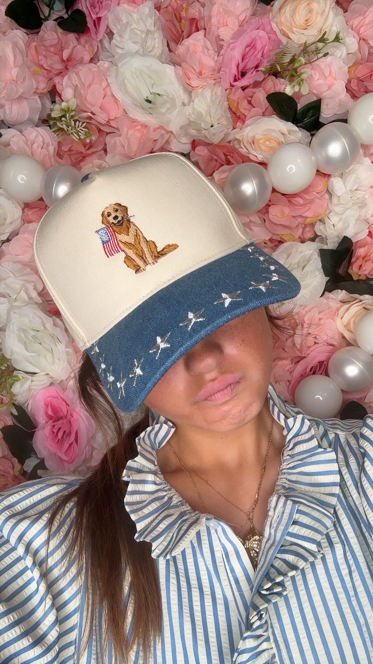 Stars, Stripes & Golden Retrievers Trucker Hat