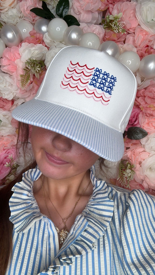 Bow-Tied American Girl Trucker Hat