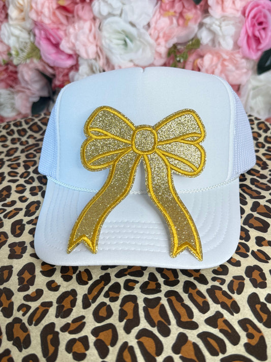 Gold Glitter Bow Patch