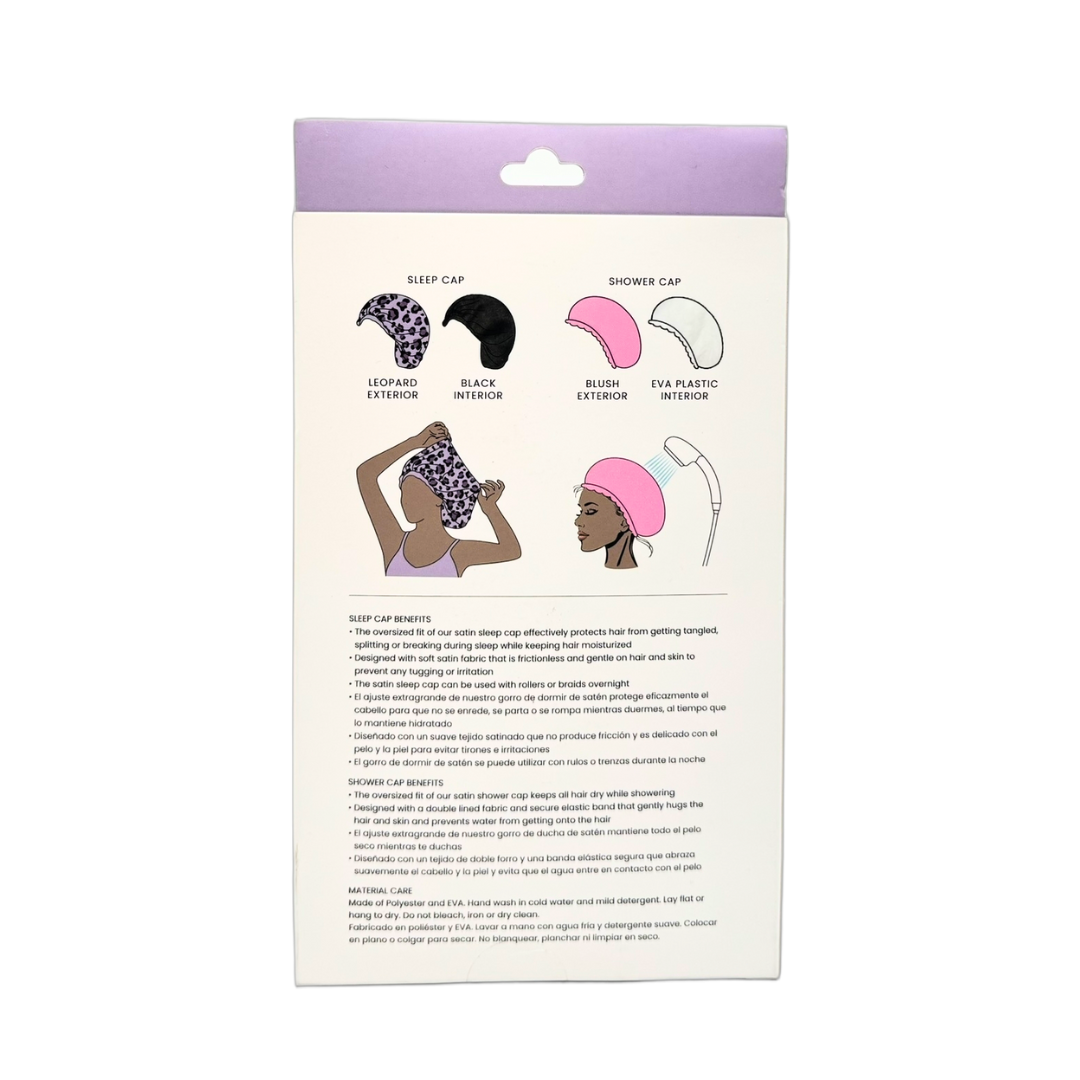 Lindo Satin Sleep & Shower Cap Double Lined - 2pcs/pk
