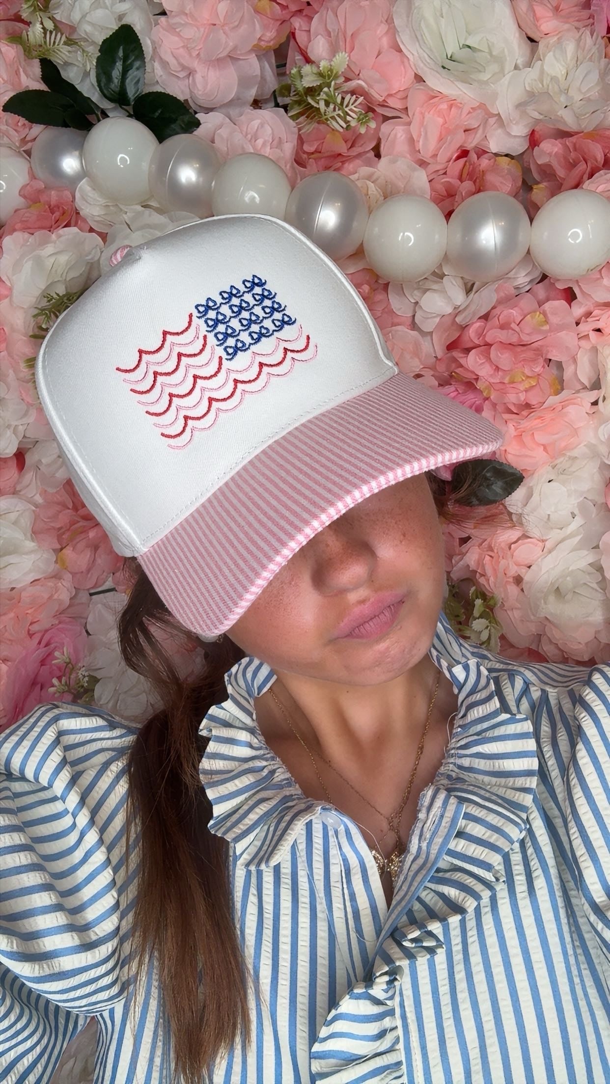 Bow-Tied American Girl Trucker Hat