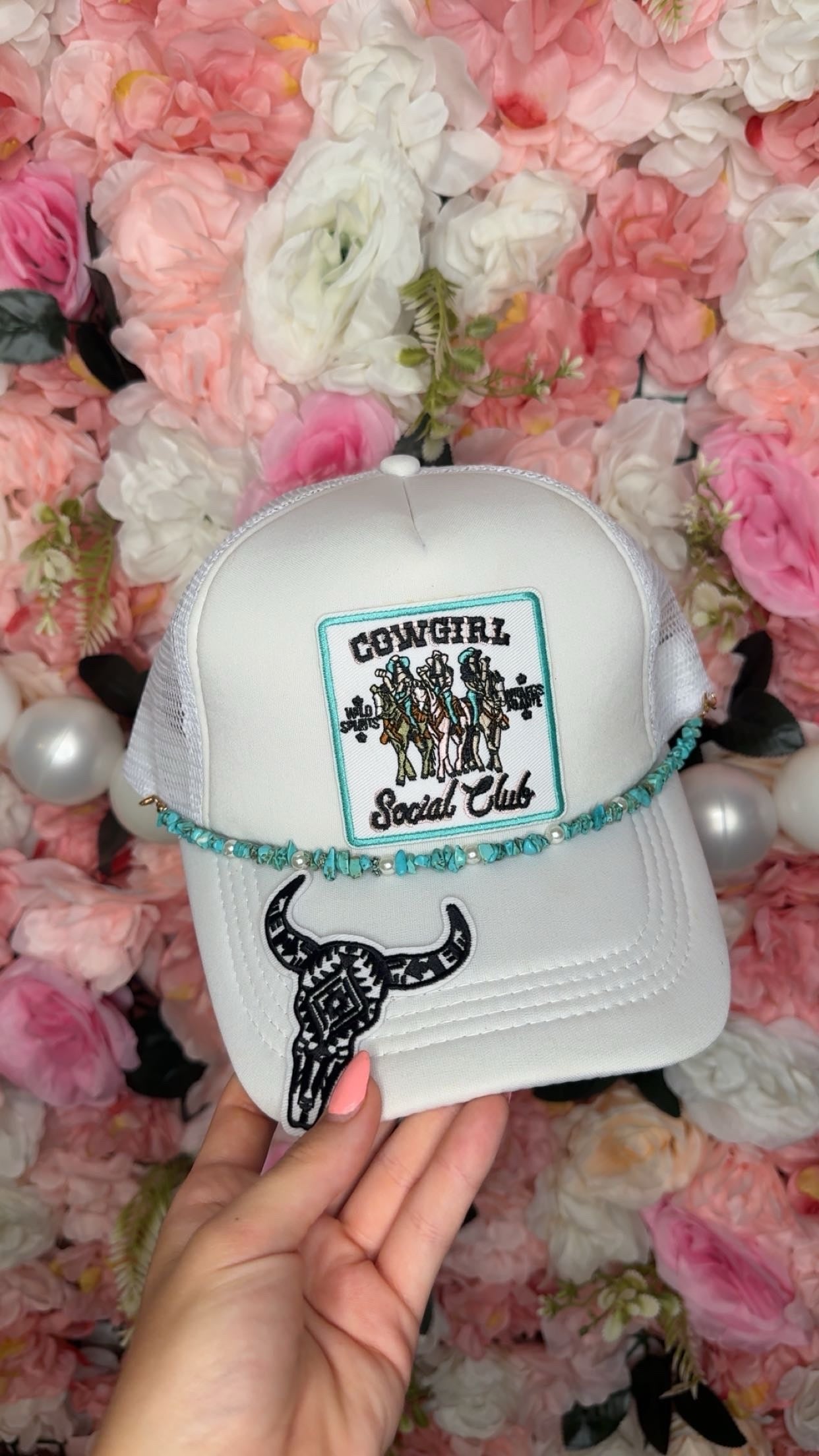 Cowgirl Social Club Turquoise Trucker Hat