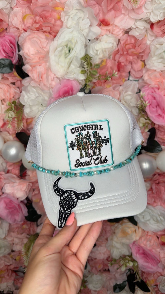Cowgirl Social Club Turquoise Trucker Hat