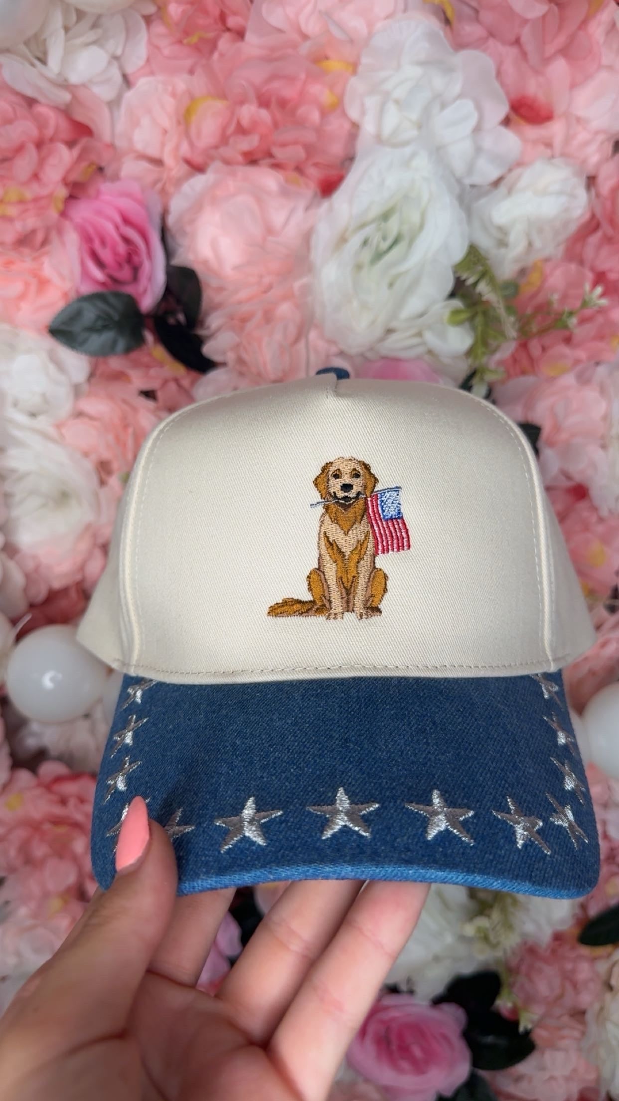 Stars, Stripes & Golden Retrievers Trucker Hat