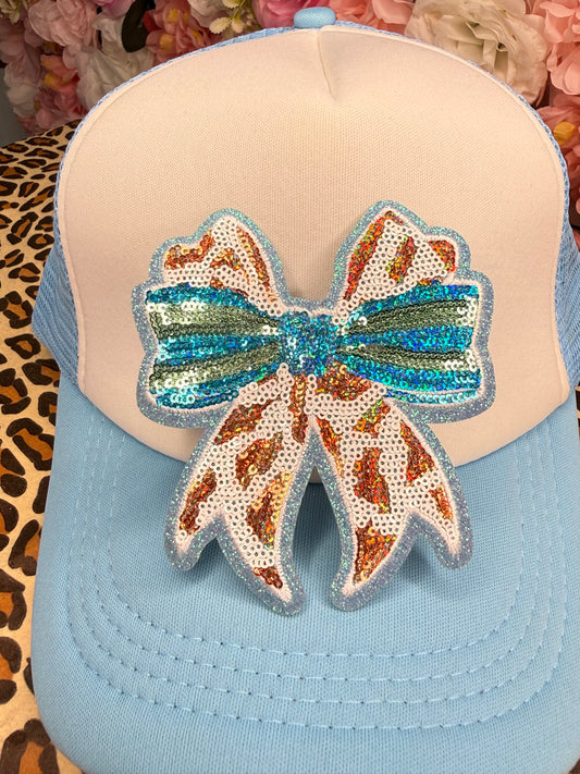 Cow Print Sequin Bow Patch