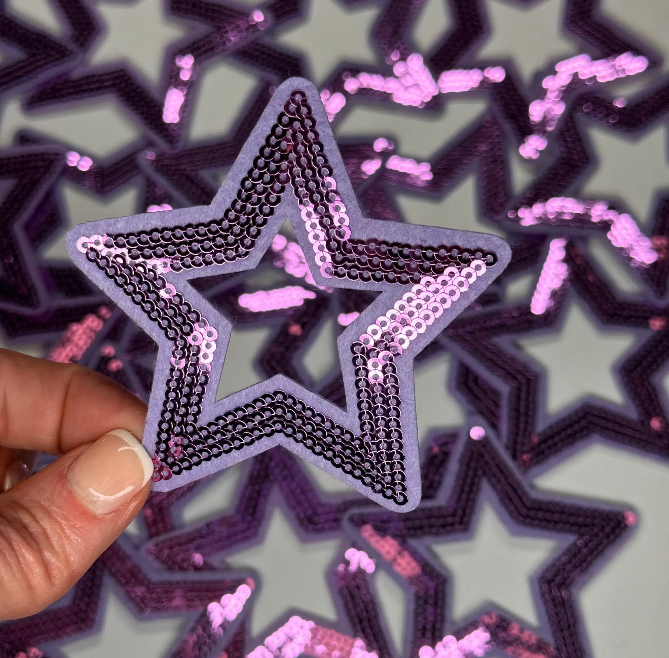 Purple Sequins Star Patch