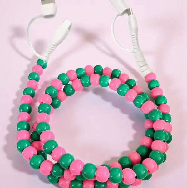 Alexa's Pink & Green Beaded Charger
