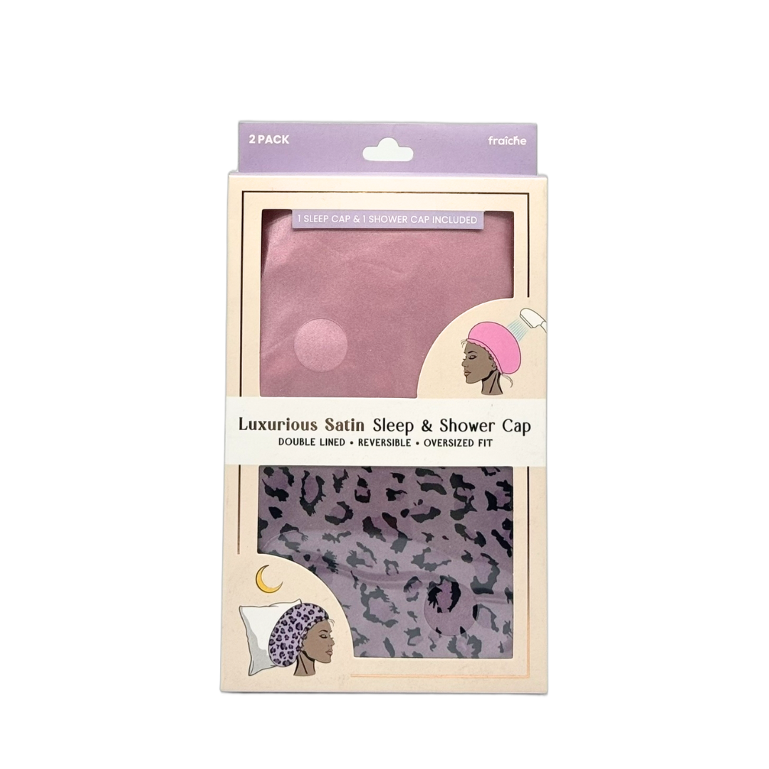 Lindo Satin Sleep & Shower Cap Double Lined - 2pcs/pk
